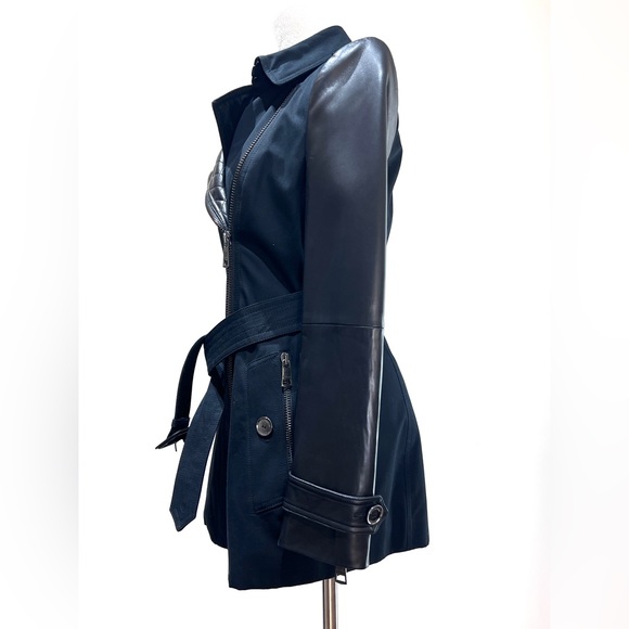 Burberry London Leather-sleeved Cotton-gabardine Trench Coat - Picture 3 of 8